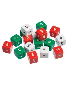 Number Dice, 1-6, Plastic, Set of 12