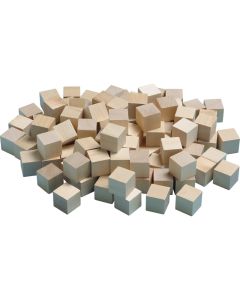 Wooden Counting Cubes, Plain, Set of 100
