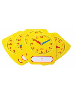 Write-On/Wipe-Off Clocks, set of 5