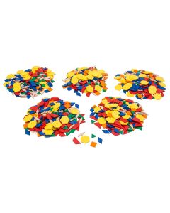 Plastic Pattern Blocks, .5 cm, set of 1250 - Bulk Pricing