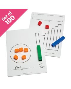 Write-On/Wipe-Off Unifix Mats, set of 100