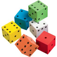 Dot Dice, Foam 5/8" 6 colors, Set of 200