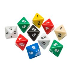 Polyhedra Dice - 8-sided, set of 10