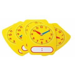 Write-On/Wipe-Off Clocks, set of 5