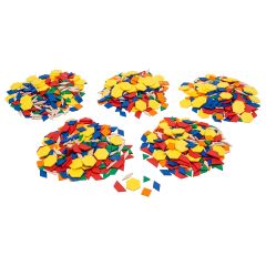Plastic Pattern Blocks, .5 cm, set of 1250 - Bulk Pricing