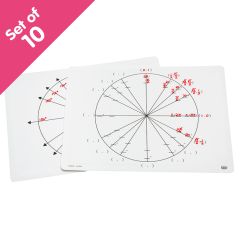 Write-On/Wipe-Off Unit Circle Mats, set of 10