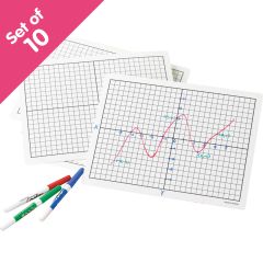 Write-On/Wipe-Off Coordinate Mats, set of 10