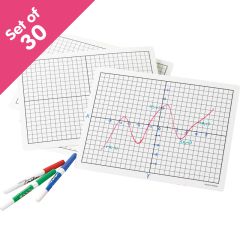 Write-On/ Wipe-Off Coordinate Mats, set of 30 - Bulk Pricing