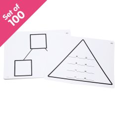 Write-On/Wipe-Off Fact Family Triangle Mats: Addition, set of 100 - Bulk Pricing