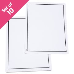 Write-On/Wipe-Off Blank Mats, set of 10