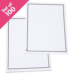 Write-On/Wipe-Off Blank Mats, set of 100 - Bulk Pricing