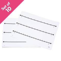 Write-On/Wipe-Off Fraction Number Line Mats, set of 10