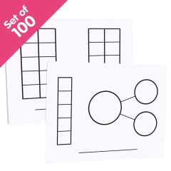 Write-On/Wipe-Off Five-Frame/Ten-Frame Mats, set of 100, Bulk Pricing