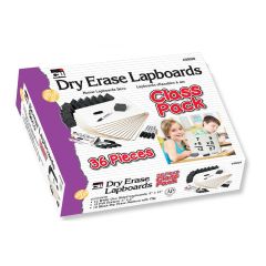 Dry Erase Lapboards Class Pack, set of 12, with erasers & markers