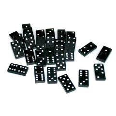 Dominoes, Wood, Blk, Double Nines