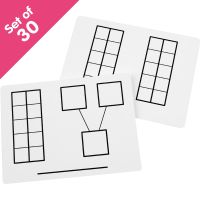 Write-On/ Wipe-Off Ten-Frame Mats, Set of 30 - Bulk Pricing