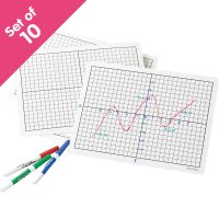 Write-On/Wipe-Off Coordinate Mats, set of 10