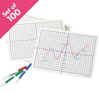 Write-On/ Wipe-Off Coordinate Mats, set of 100 - Bulk Pricing