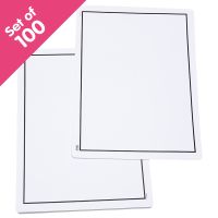 Write-On/Wipe-Off Blank Mats, set of 100 - Bulk Pricing